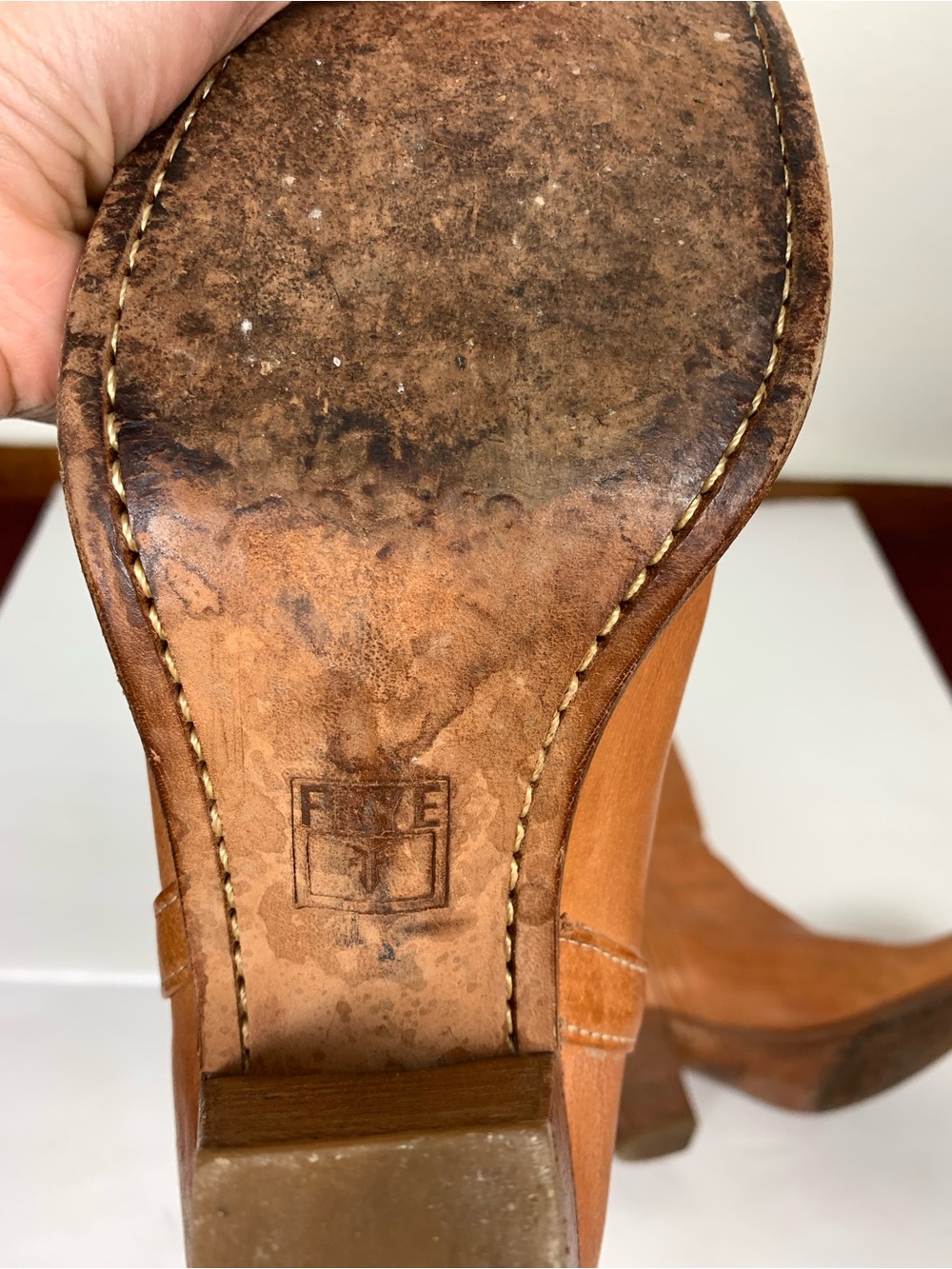 Frye Taylor Pull On Tan Leather Western Tall Boots Pointed Toe Womens Size 11 - Picture 8 of 15